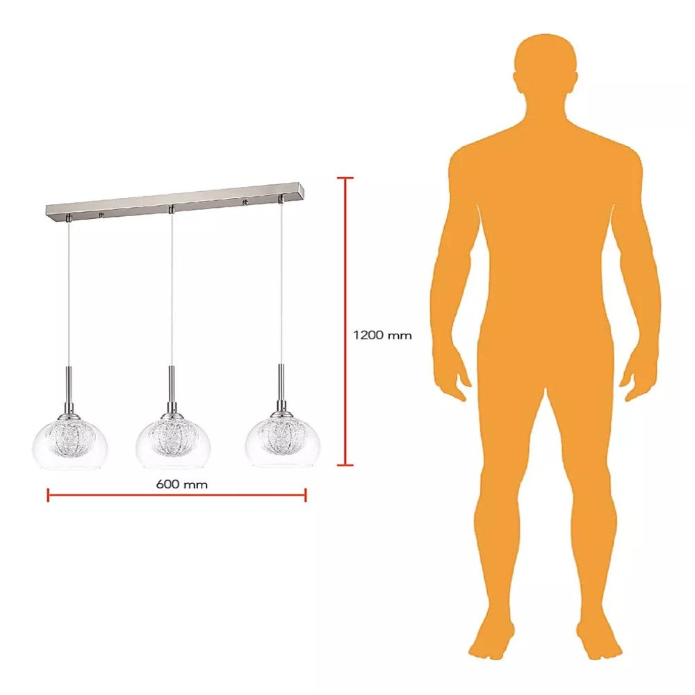 SUSPENDIDO ACABADO SATIN CRISTAL BASE G9 3 X 40 W SERIE LIBYA