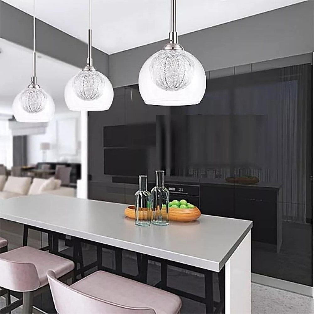 SUSPENDIDO ACABADO SATIN CRISTAL BASE G9 3 X 40 W SERIE LIBYA