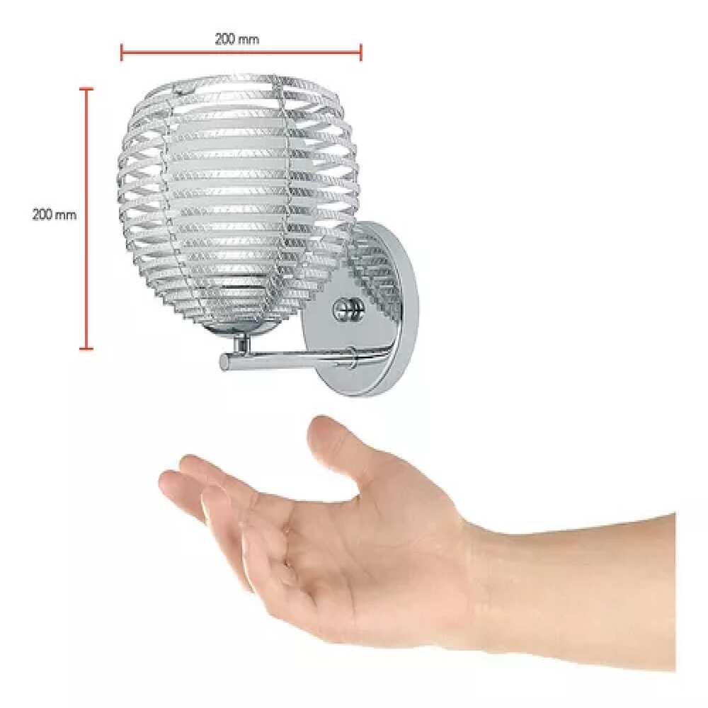 LUMINARIA DE PARED CROMO 1X60W. LISBOA