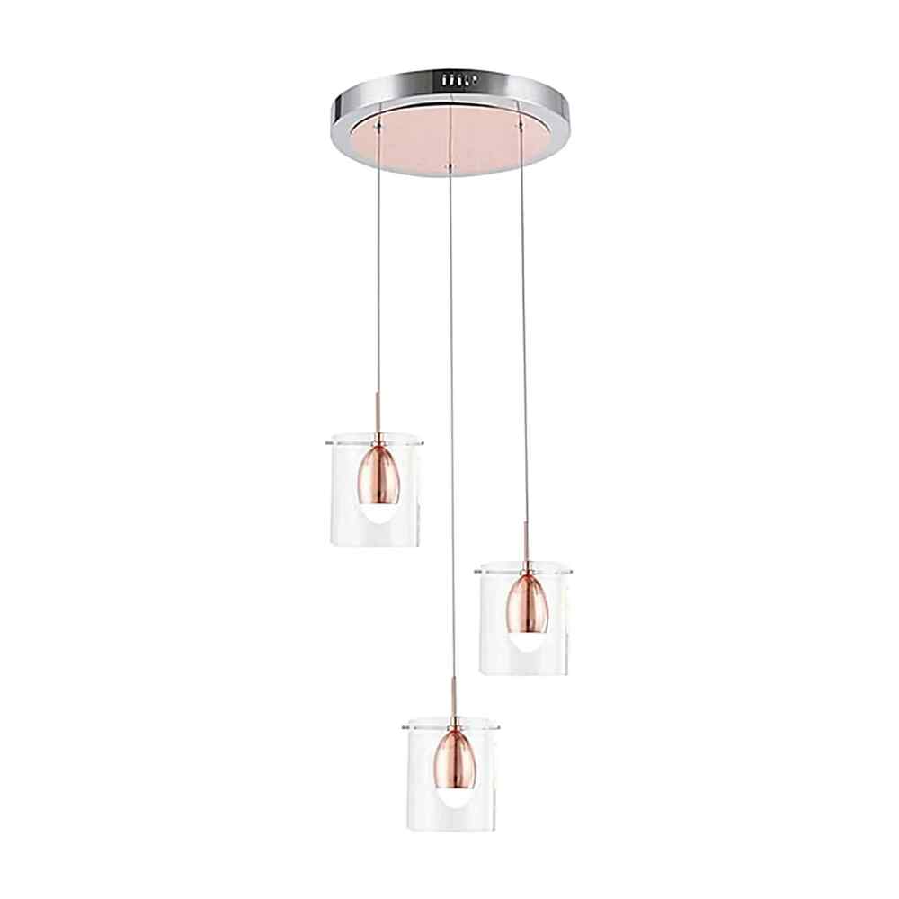 LUMINARIA LED COLGANTE COLOR COBRE 3X 5W