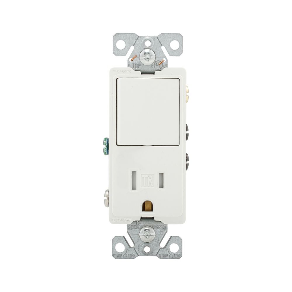 INTERRUPTOR 1P+RECEPTACULO BLANCO 2P 3H 15A 125V CA