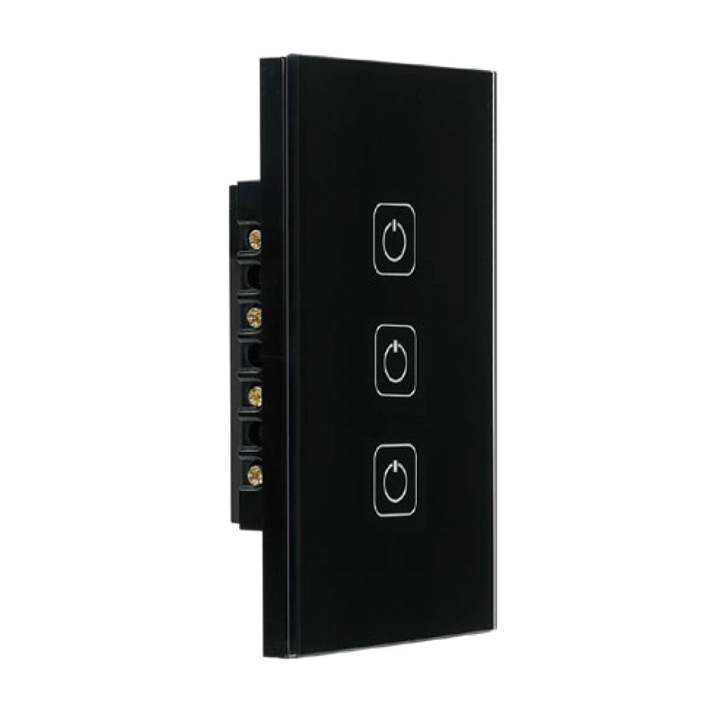 APAGADOR INTELIGENTE ***NEGRO*** CREATOR III 3 BOTONES  EMP 0.3W100-240V (REQUIERE CABLE NEUTRO)