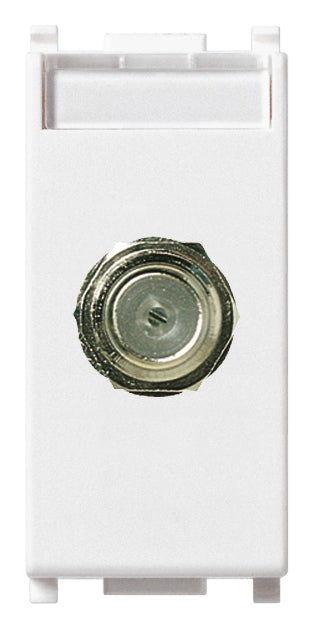 TOMA COAXIAL 1 MOD. CON CONECTOR HEMBRA TIPO F BLANCO 2400MHZ PLANA VIMAR