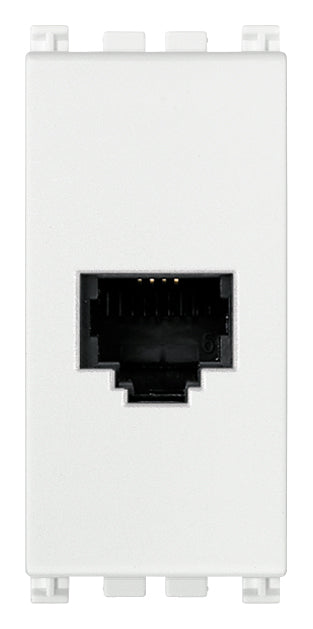 TOMA TELEFONICA RJ11 1 MOD. 6 POSICIONES 4 CONTACTOS SILVER PLANA VIMAR