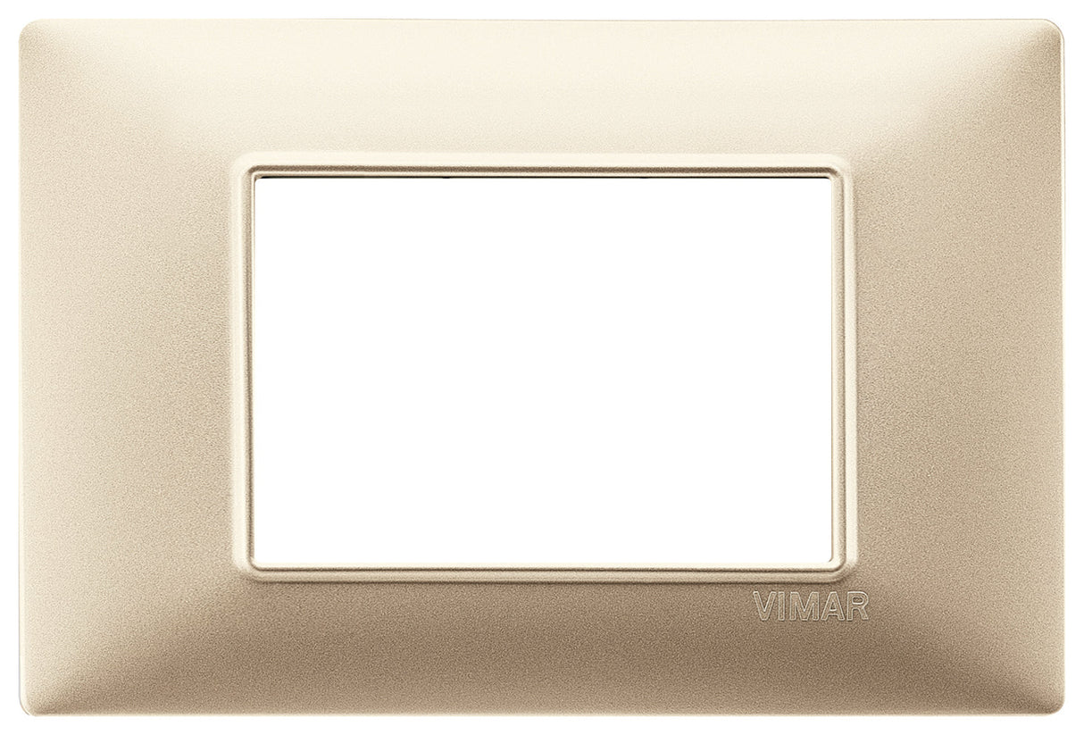 PLACA 3 MOD. TECNOPOLIMERO CHAMPAN MATE PLANA VIMAR