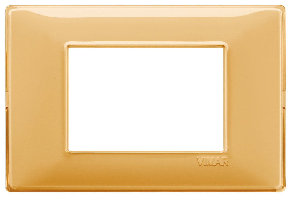 PLACA 3 MOD. TECNOPOLIMERO REFLEX AMBAR PLANA VIMAR