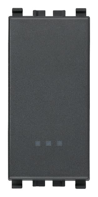 CONMUTADOR 1P 16AX. 250V. 1 MOD. ILUMINABLE TECLA INTERCAMBIABLE GRIS EIKON VIMAR