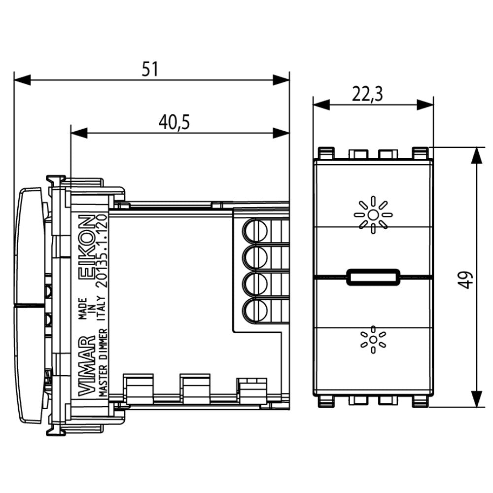 VARIADOR MASTER INIVERSAL PULSANTE 120  BLANCO  V20135.1.120.B  EIKON