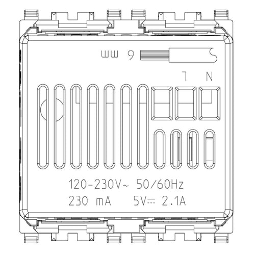 CARGADOR USB 2 MOD. GRIS 5V-2.1A V20295 EIKON VIMAR