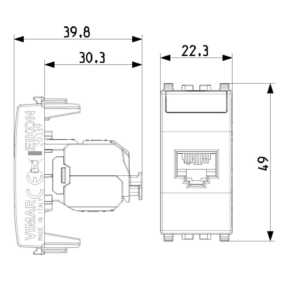 TOMA RJ45 NETSAFE CAT6 UTP NEXT EIKON
