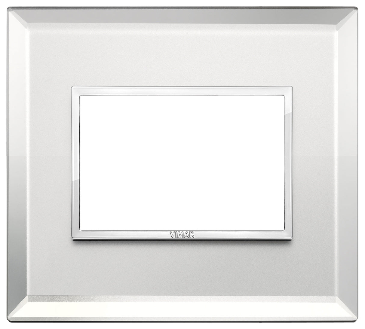 PLACA CRISTAL BISELADO 3 MOD. PLATA-HIELO EVO VIMAR