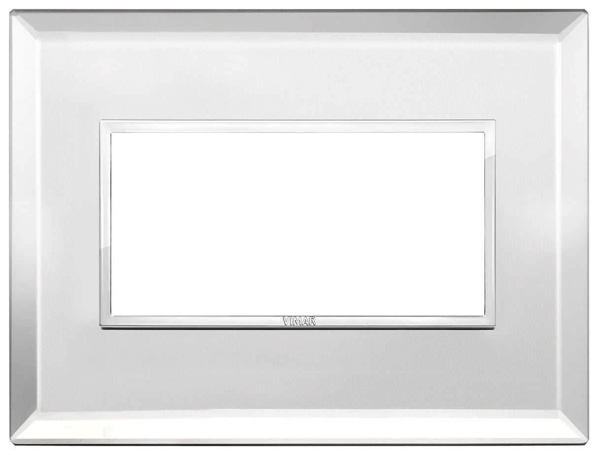 PLACA CRISTAL BISELADO 4 MOD. PLATA-HIELO EVO VIMAR