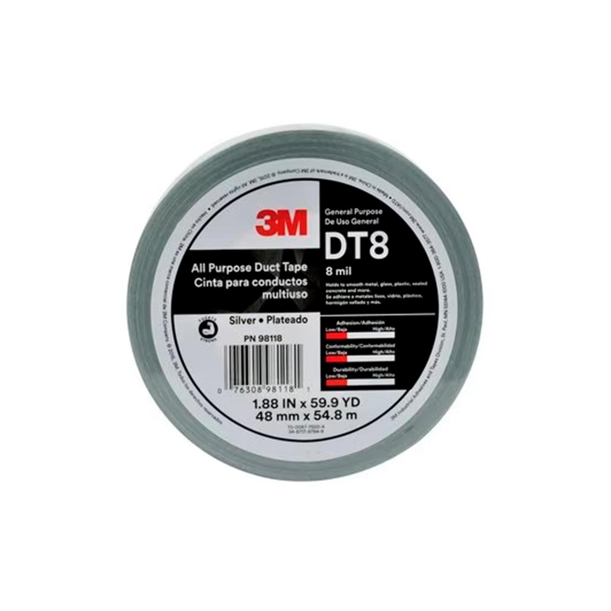 DT8 CINTA PARA DUCTOS MULTIUSOS PLATA 48MMX54.8M *** OFRECER I-23G ***