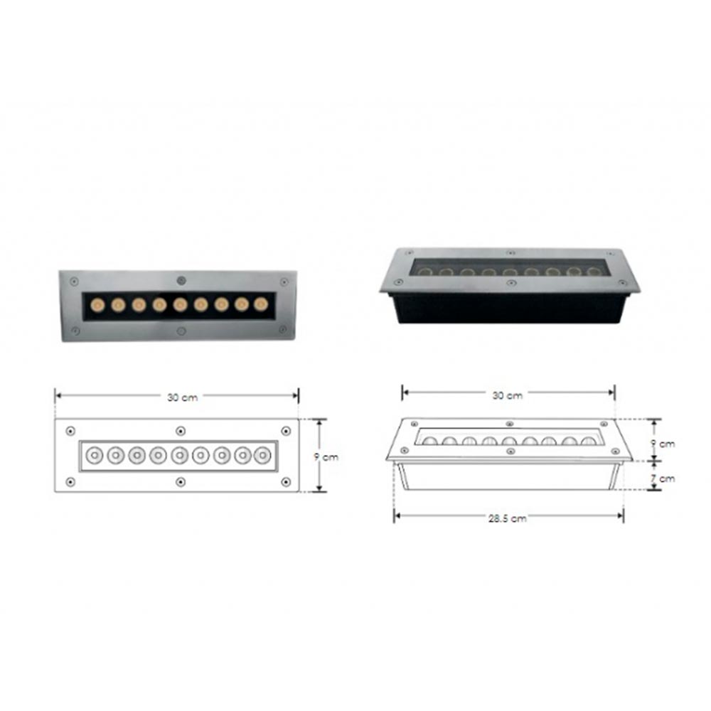 LUMINARIO DE PISO SOBREPONER 18W. 12LEDS. DIRIGIBLE BLANCO CALIDO INCLUYE HOUSING
