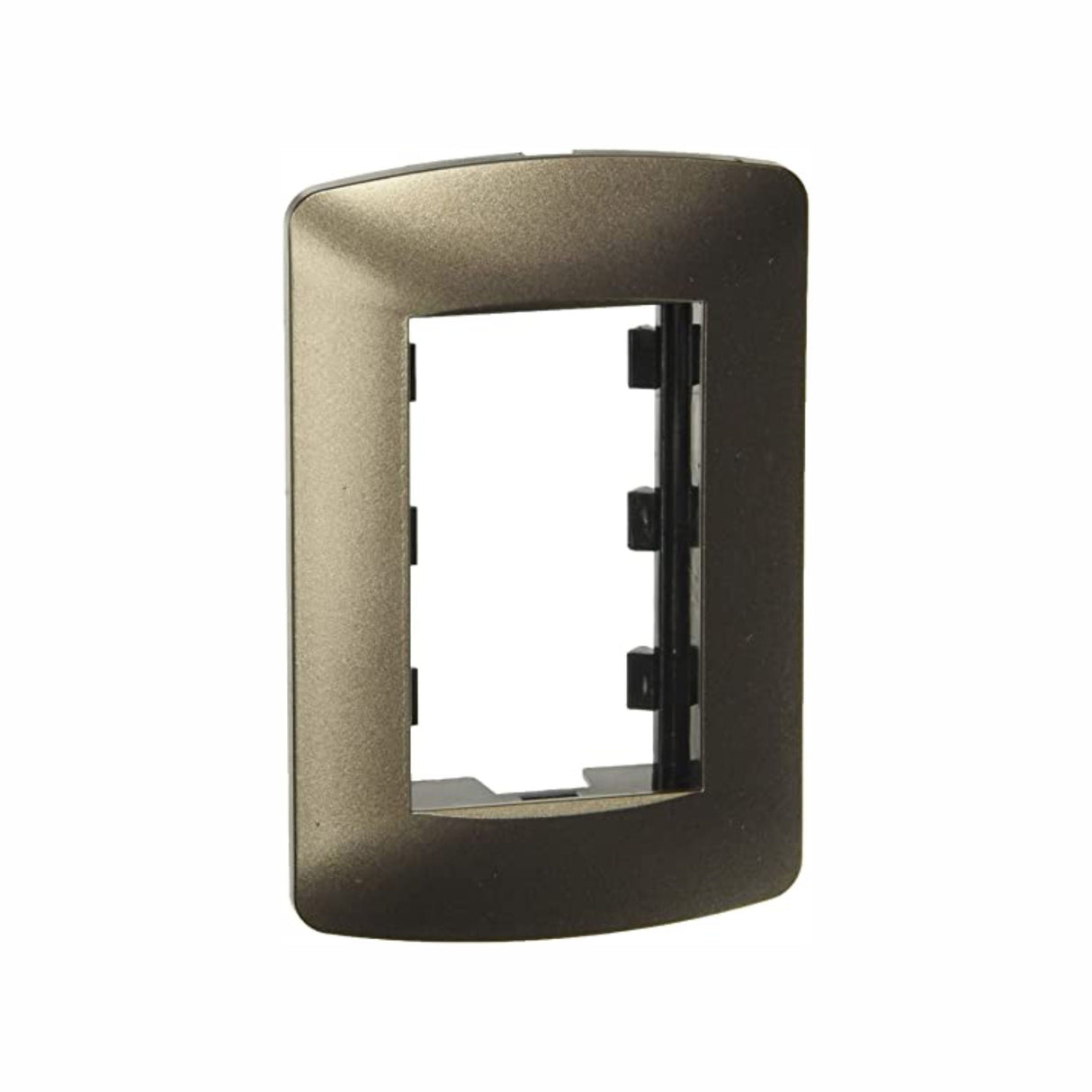 PLACA 3 MODULOS ANODIZADO OSCURO LEVITON