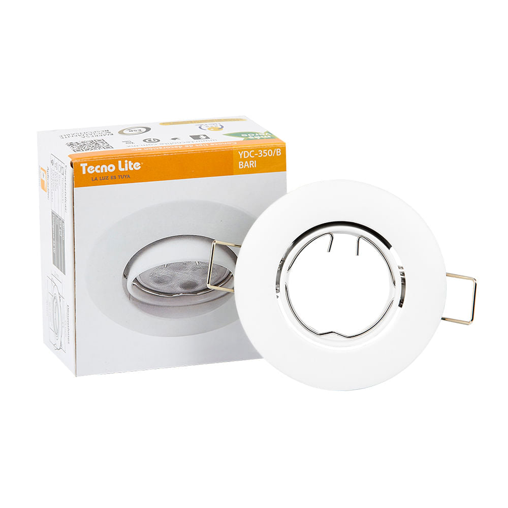 LÁMPARA DE INTERIOR EMPOTRABLE BARI TECNOLITE BASE G4 BLANCO
