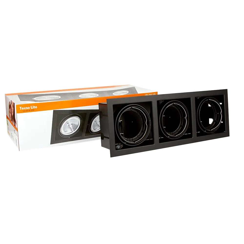 LAMPARA EMPOTRABLE DOWNLIGHT DIRIGIBLE POTENCIA MAX. 150 W 3 BASES G53 FOCOS AR111 NO INCLUIDOS