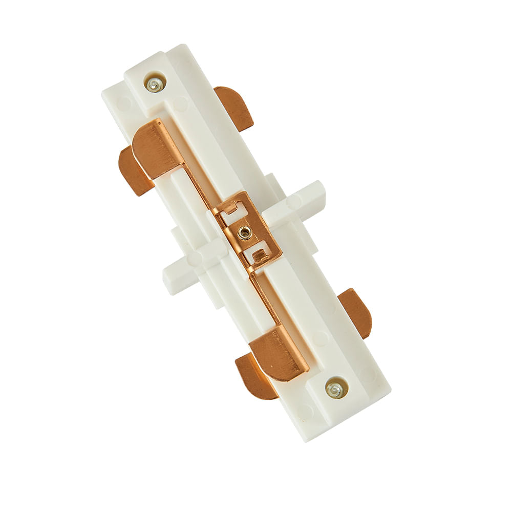 CONECTOR RECTO PARA RIEL DE SPOT COLOR BLANCO 3 HILOS